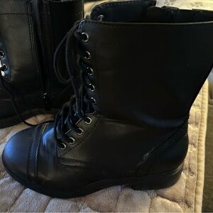 Torrid Black Leather Combat Boots